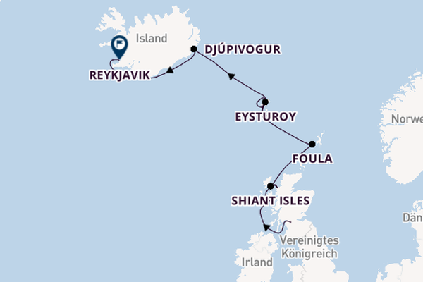 Schottland ab Glasgow, Schottland, Großbritannien auf der L'Austral