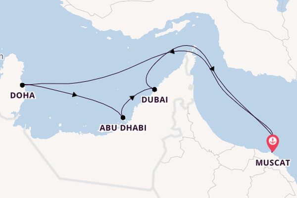 Middle East from Muscat, Oman with the Costa Smeralda