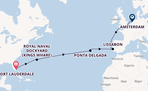 trans-Atlantisch vanaf Fort Lauderdale, Verenigde Staten met de Celebrity Eclipse