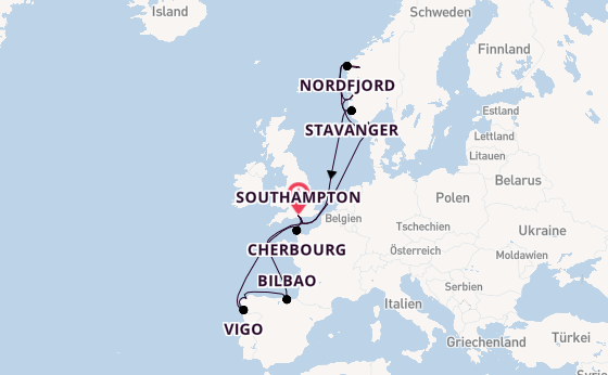Norwegen ab Southampton, Großbritannien auf der Arvia