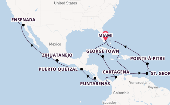 Caribbean from Miami, Florida, USA with the Sonata (Oceania)