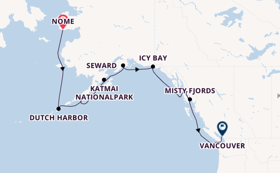Alaska ab Nome, Alaska auf der MS Fridtjof Nansen