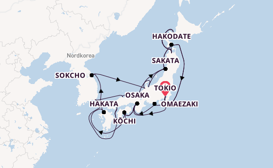 Japan ab Deutschland auf der Westerdam
