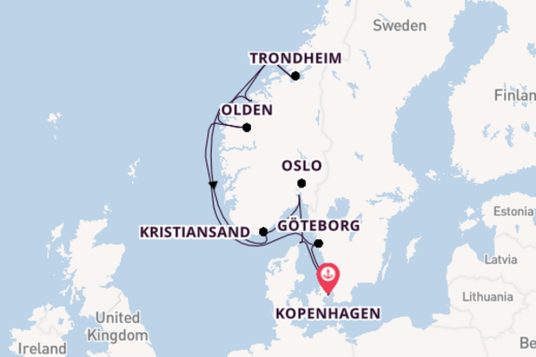 13daagse cruise naar Kristiansand