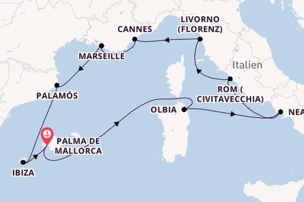 Westliches Mittelmeer ab Palma de Mallorca, Spanien auf AIDAstella