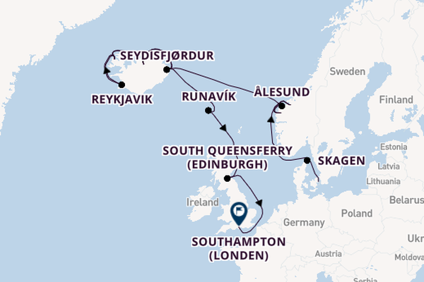 Arctica vanaf Kopenhagen, Denemarken met de Caribbean Princess