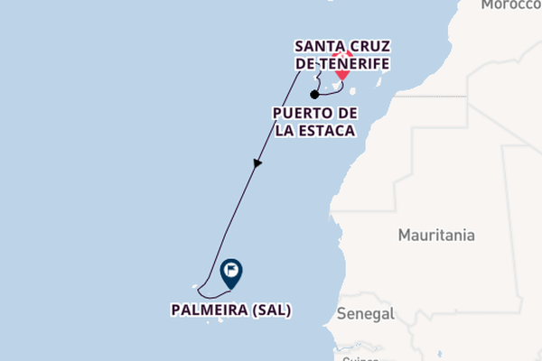 Canarische Eilanden vanaf Santa Cruz de Tenerife, Tenerife, Spanje met de HANSEATIC spirit