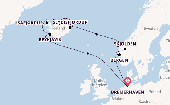 Noorwegen vanaf Bremerhaven, Duitsland met de Mein Schiff 3