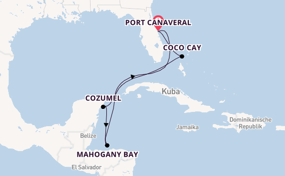 Karibik ab Port Canaveral, USA auf der Harmony of the Seas