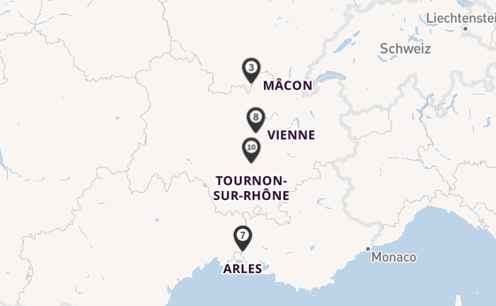 Rhône ab Lyon, Frankreich auf der Annabelle