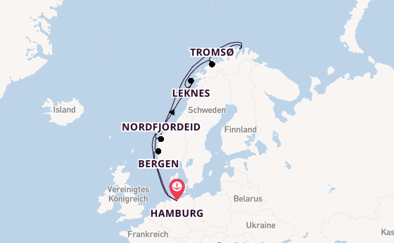 Norwegen ab Hamburg auf der Costa Favolosa