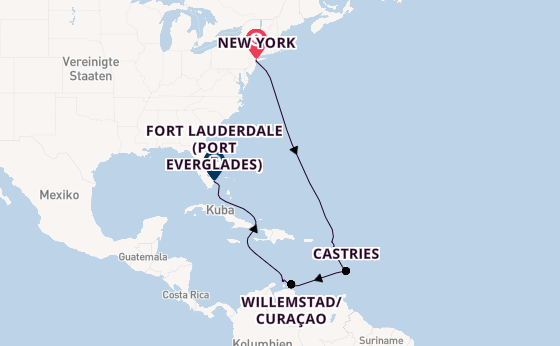 Karibik ab New York auf der Majestic Princess