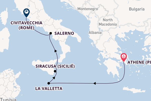 Westelijke Middellandse Zee vanaf Athene (Piraeus), Griekenland met de Azamara Onward