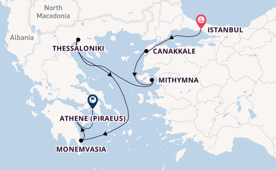 Oostelijke Middellandse Zee vanaf Istanbul, Turkije met de Azamara Onward