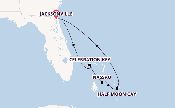 Caribbean vanaf Jacksonville, Florida Verenigde Staten met de Carnival Elation