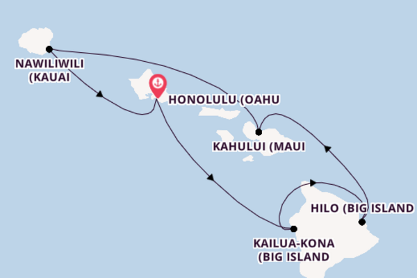 Eindrucksvolle Kreuzfahrt über Kahului (Maui nach Honolulu (Oahu