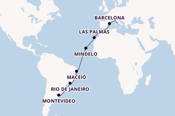 Einzigartige Kreuzfahrt über Casablanca nach Buenos Aires
