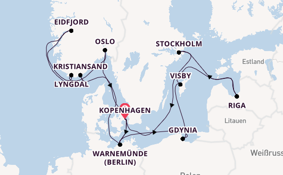 Norwegen ab Kopenhagen, Dänemark auf der MSC Magnifica
