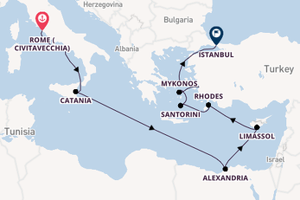 Mediterranean Sea from Rome (Civitavecchia), Italy with the Norwegian Viva