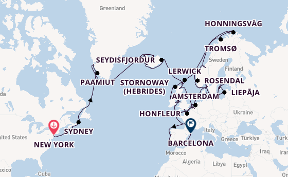 Transatlantic from New York with the Seven Seas Mariner