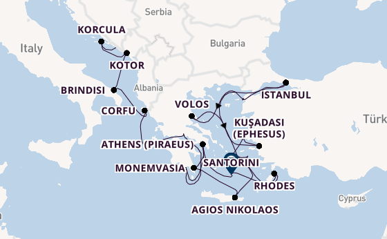 Eastern Mediterranean from Dubrovnik, Croatia with the Seabourn Ovation 