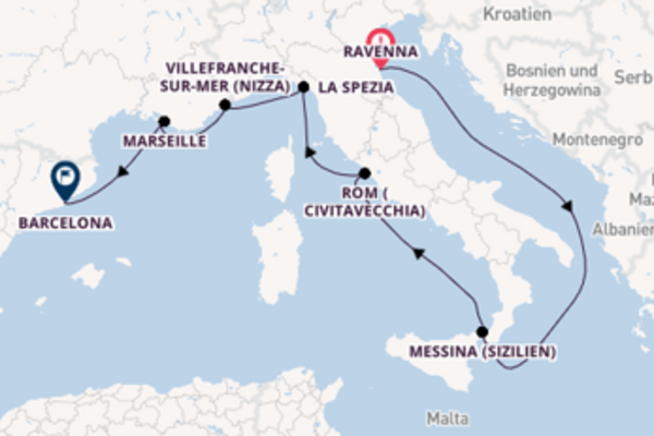 Westliches Mittelmeer ab Ravenna, Italien auf der Voyager of the Seas 