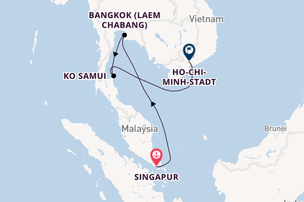 Südostasien ab Singapur, Singapur auf der Azamara Quest