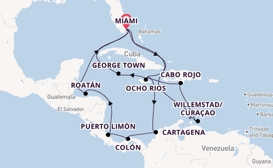 Caribbean from Miami, Florida, USA with the MSC Poesia