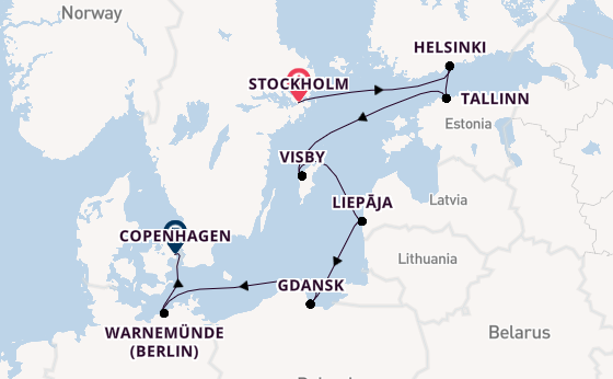 Baltic Sea from Stockholm, Sweden with the Seven Seas Voyager