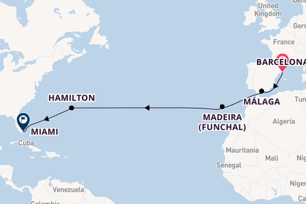 Transatlantic & Repositioning from Barcelona, Spain with the Seven Seas Mariner