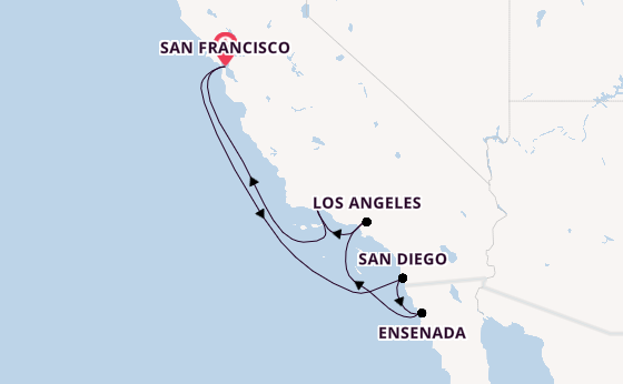 USA West Coast from San Francisco, USA with the Ruby Princess