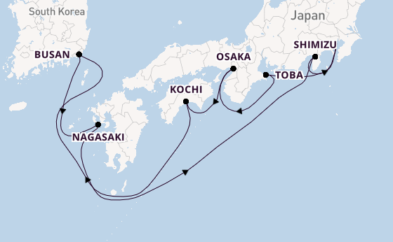 Japan vanaf Tokio, Japan met de Diamond Princess
