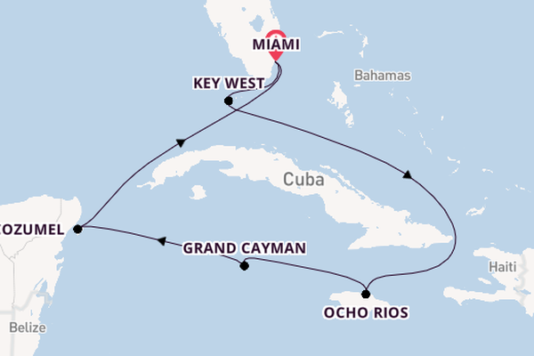 Westelijke Caraïben vanaf Miami, Verenigde Staten met de Zuiderdam