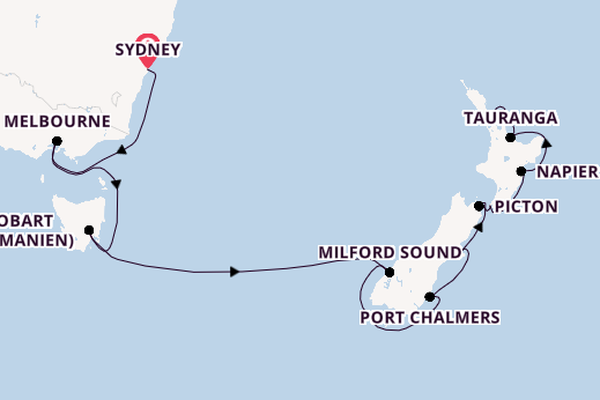 Noordam - Silvester in Sydney & Neuseelands Natur erleben