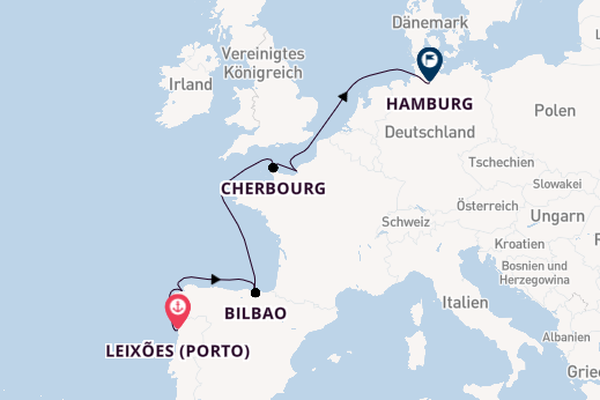 Portugal ab Leixões (Porto), Portugal auf der Mein Schiff 4