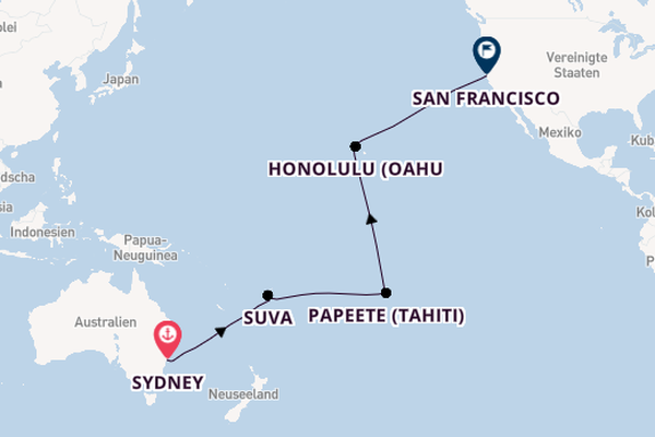 Transpazifik ab Sydney auf der Carnival Luminosa