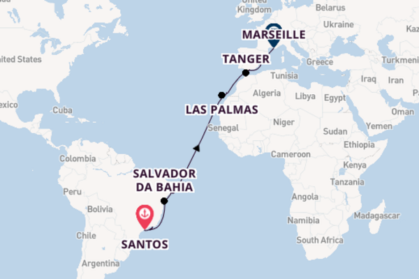 21daagse cruise vanaf Santos