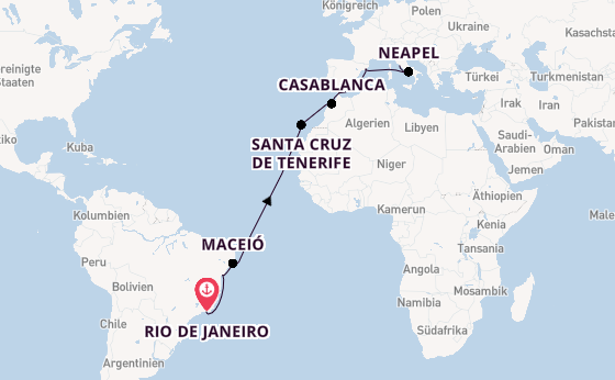 Transatlantik ab Rio de Janeiro, Brasilien auf der MSC Divina