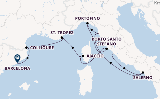 Westliches Mittelmeer ab Civitavecchia (Rom), Italien auf der Silver Ray