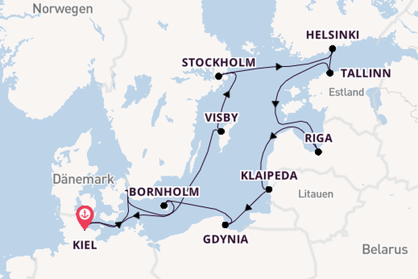 Ostsee ab Kiel, Deutschland auf der VASCO DA GAMA
