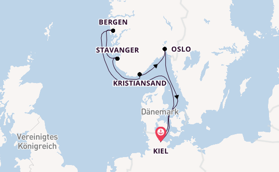 Norwegen ab Kiel, Deutschland auf der Mein Schiff 3