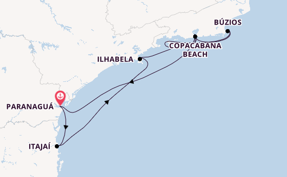 Brazil from Paranaguá, Brazil with the MSC Musica