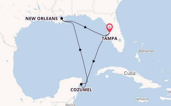 Western Caribbean from Tampa, Florida, USA with the Norwegian Gem