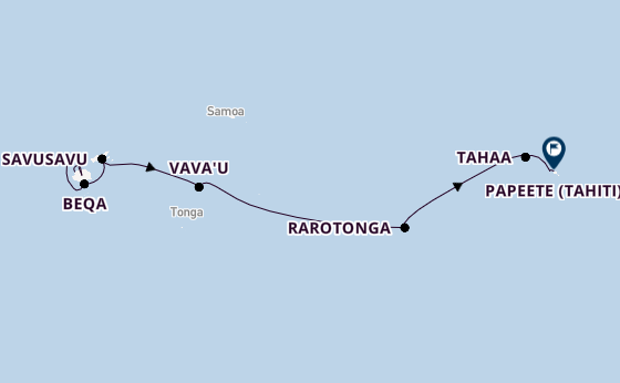 Polynesien ab Lautoka, Fiji auf der Le Jacques Cartier