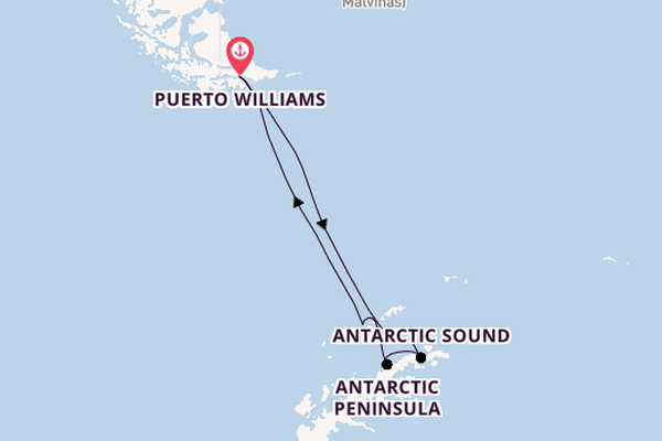 Antarctic Ocean from Puerto Williams, Chile with the Silver Cloud