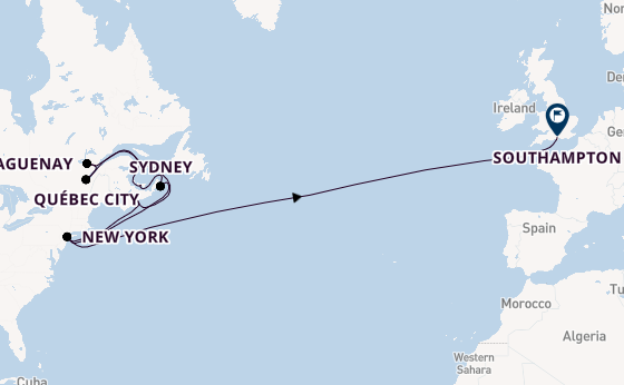 Transatlantic from New York, USA with the Queen Mary 2