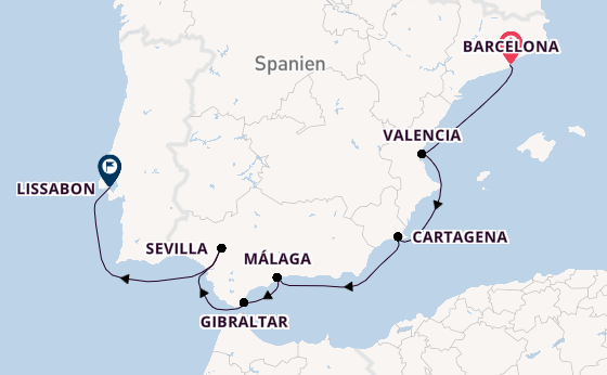 Westliches Mittelmeer ab Barcelona, Spanien auf der Azamara Journey