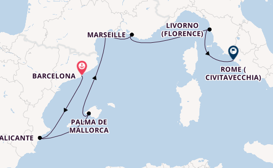 Western Mediterranean from Barcelona, Spain with the Allura