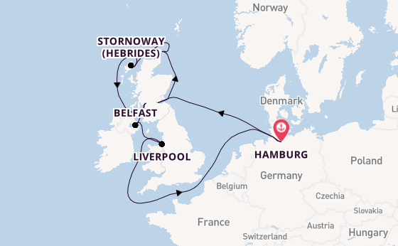 United Kingdom from Hamburg, Germany with the MSC Preziosa