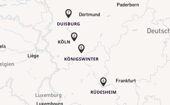 Rhein ab Düsseldorf, Deutschland auf der Lady Diletta